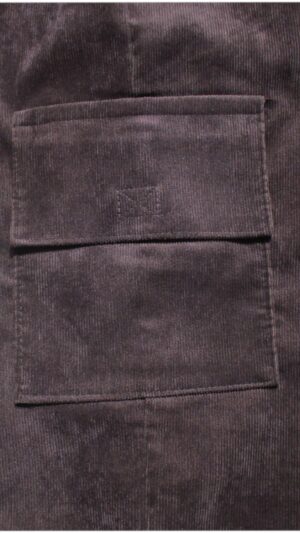 Spodnie sztruksowe materiałowe na gumie  brązowe