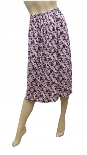 Spódnica spódniczka długa cienka fioletowe kwiaty