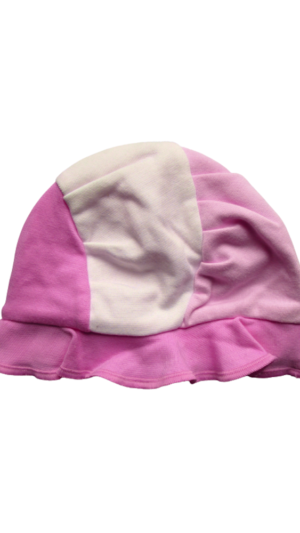 Czapka wiosenna bawełniana różowo-biała 40-44