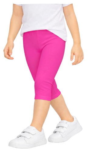 Legginsy dziecięce bawełniane getry 3/4 rybaczki różowe