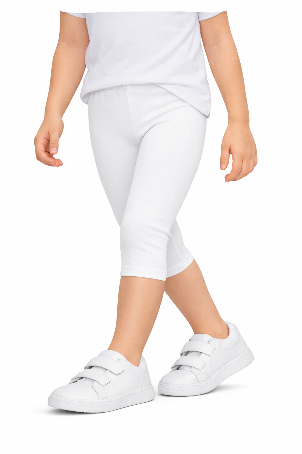 Legginsy dziecięce bawełniane getry 3/4 rybaczki białe