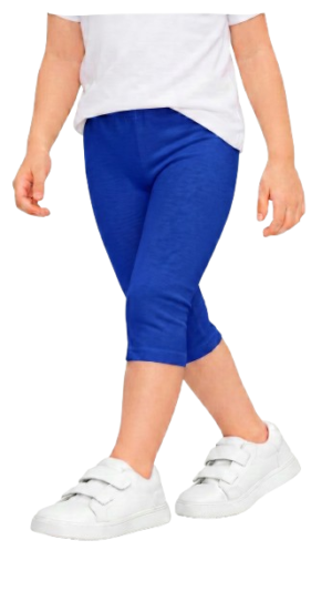 Legginsy bawełniane getry dziecięce leginsy 3/4 rybaczki niebieskie