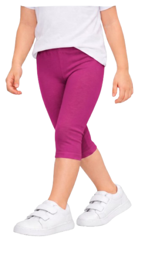 Legginsy dziecięce bawełniane getry 3/4 rybaczki ciemny róż