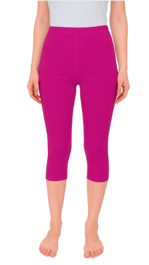 Legginsy 3/4 damskie bawełniane – rybaczki ciemny róż, getry sportowe