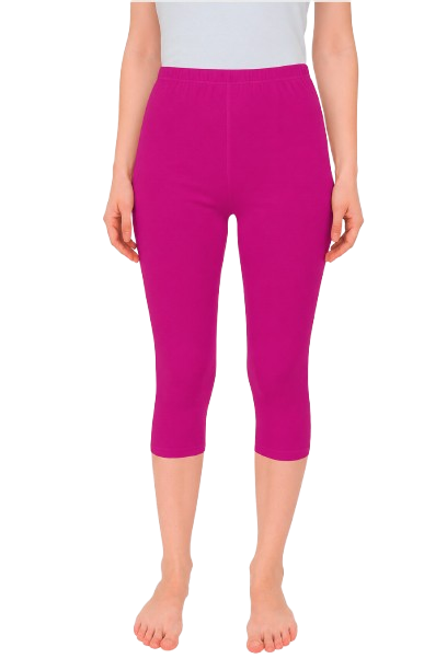 Legginsy 3/4 damskie bawełniane – rybaczki ciemny róż, getry sportowe