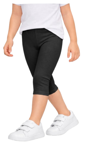 Legginsy bawełniane getry dziecięce leginsy 3/4 rybaczki czarne