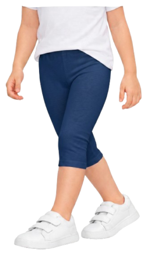 Legginsy dziecięce bawełniane getry 3/4 rybaczki granatowe