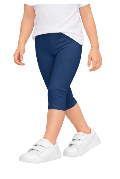 Legginsy dziecięce bawełniane getry 3/4 rybaczki granatowe