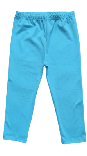 Legginsy dziecięce bawełniane getry 3/4 rybaczki turkusowe