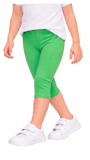 Legginsy dziecięce bawełniane getry 3/4 rybaczki zielone
